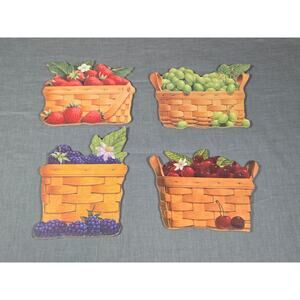 4 Longaberger Baskets w/ Fruit ~ Berries
Cork Backed Trivet ~ Coasters